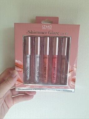 IZME Shimmer Glaze Lip Gloss Kit — Nude & Pink Mix